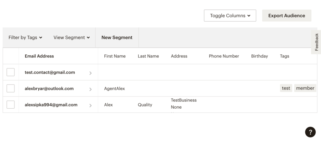 Un nouvel abonné a été ajouté à Mailchimp après une intégration réussie.
