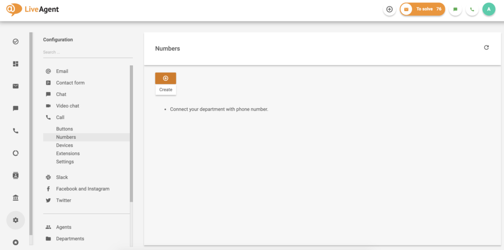 Créer une nouvelle option de numéro dans la configuration de LiveAgent