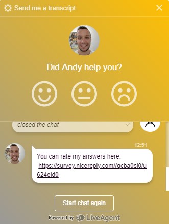 Classement des agents dans le chat en direct - LiveAgent